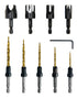 9Pcs Wood Countersink Drill Bit Set, Titanium Tapered Drill Bits for Woodworking and Carpentry