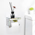 TACIDON Crystal Crush Diamond Toilet Paper Holder with Mirrored Shelf. Silver Modern Toilet Paper Holder Wall Mounted
