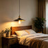 7.87 Inch E26/E27 Industrial Black Saucer Pendant Light with Brass Socket, Vintage Metal Hanging Light Fixture, Pendant