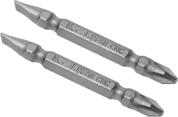 2pcs Double Ended Bits - Magnetic Phillips & Slotted Screwdriver for Pneumatic or Power Tool Use