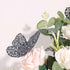 12PCS 3D Efavormart Navy Blue Butterfly Wall Decals - Sparkling Glitter & Diamond Mural Stickers - DIY Removable Art