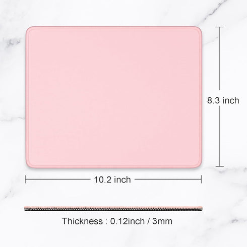 Hsurbtra Premium-Textured Mouse Pad, 10.2 x 8.3 Inch, Cute Pink Anti-Slip Waterproof Rubber Mat for Office Gaming