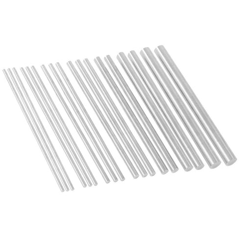 Glarks 18Pcs Aluminum Solid Round Rod Lathe Bar Stock Assorted for DIY Craft Tool, Diameter 2.5-8mm, Length 100mm