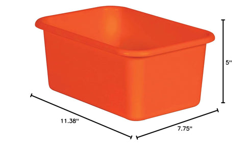 Teacher Created Resources Orange Small Plastic Storage Bin, Pack of 6