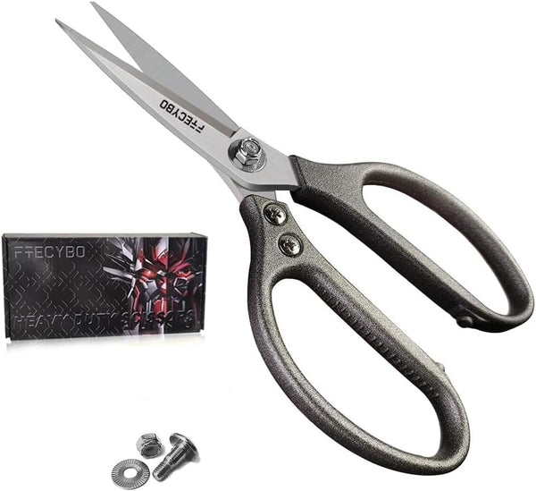 Heavy Duty Scissors 8.5'', All Purpose, Reinforced Stainless Steel Blades for Home, Office, Easy Cutting