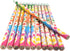 Fun Soccer Ball Print Colorful Pencils with Eraser Top, #2 Lead, 24 Unsharpened Wooden Pencils