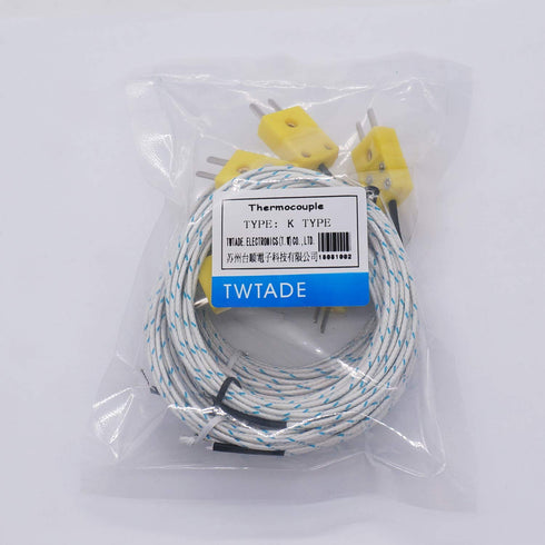 TWTADE 5pcs 3M K Type Mini-Connector Thermocouple Temperature Probe Sensor Measure Range -50~350°C