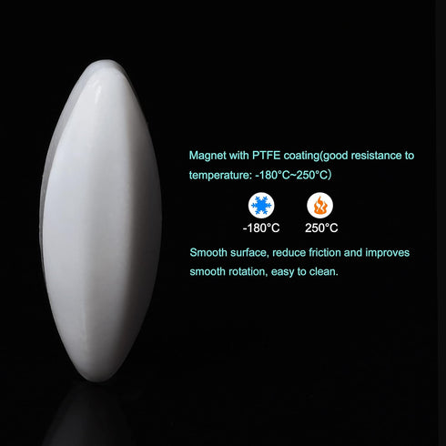 MECCANIXITY 2 Pcs Magnetic Stirrer Mixer Stir Bar Rod 30mm(1.18") Olive Shape PTFE Coating Magnet White for Laboratory