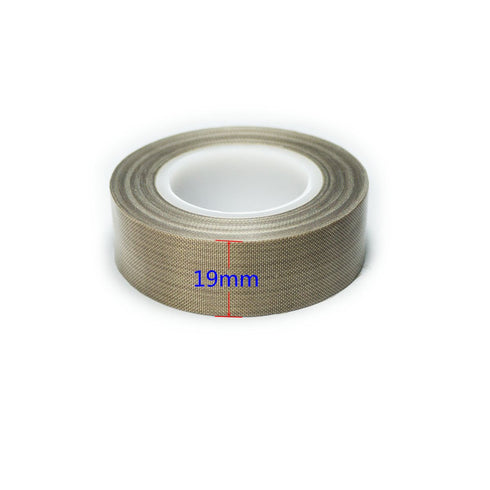 PTFE Coated Fabric Tape Teflon Adhesive Tape High Temperature Vacuum, Hand and Impulse Sealers Machine Sealing Tape 0.18mm Thick (19mm-5M)