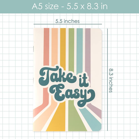 THiNKABLE Cute Notebook Set, 4 Pack Pastel Journals, 5.5 x 8.3 in, 60 Pages, Soft Cover Journals