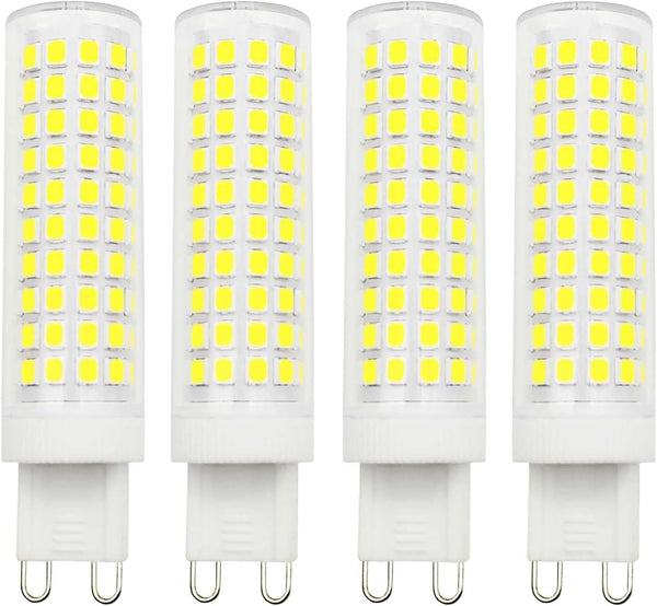 G9 LED Light Bulb, 100W Halogen Equivalent, Daylight White, 10W 6000K, 1000 Lumen, AC 110V 120V Bedroom Lamp, Pack of 4