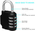 ZHEGE 2 Pack Outdoor Combination Lock, 4 Digit Resettable Weatherproof Padlock for Gym, School, Gates, Doors (Black)