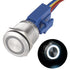 APIELE 22mm Momentary Push Button Switch – 12V Angel Eye LED Waterproof Stainless Steel Round Metal Self-Reset