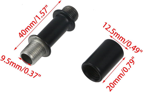 15 Sets M10 Parts(1.57" Wealrit Black Straight Pipe Lamp Stem with Connector Metal Threaded Extension Rods Lamp
