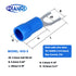 16-14 AWG 100Pcs Insulated Fork Spade Wire Connectors, SV2-3 U Type Electrical Crimp Terminals Kit