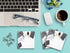 Butler in the Home Sticky Notes 12 Pack 3"x3" 50 Sheets/Pad, Office Desk Scene - Laptop, Coffee, Calculator, Glasses