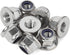 M6-1.0 Flange Nylon Insert Lock Nuts - Flanged Locknuts, Stainless Steel 18-8, 25 PCS