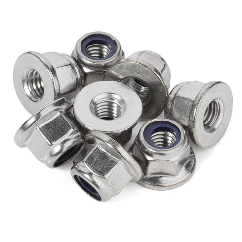 MewuDecor M4-0.7 Flange Nylon Insert Lock Nuts, Flanged Locknuts, DIN 6926, Stainless Steel 18-8 (304), 25 PCS
