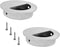 2 Pack Closet Door Finger Pulls, Stainless Steel Round Flush Finger Cabinet Pull Handles, 60 * 15mm