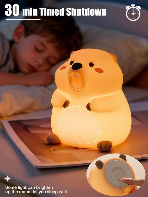 KidoYean 3 Dimmable Cute Groundhog Night Light, Squishy Groundhog Novelty Animal Lamp, Level Nursery Nightlight
