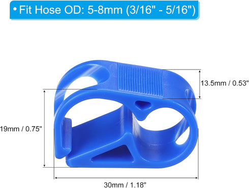 PATIKIL Plastic Tube Tubing Clamps, 2Pcs 3/16" - 5/16" Tube OD Adjustable Precise Flow Control Hose Clamp Clip for Laboratory Pinch Valve, Blue