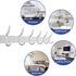 Wall Mounted 16 Inch Coat Hanger Rack, 6 Hooks Aluminum Alloy Silver for Kitchen Bathroom