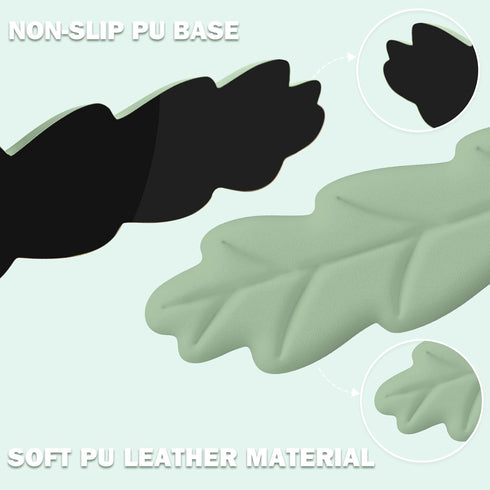 Set, Keyboard Wrist Rest Pad Leaf Shape PU Leather Memory Foam Wrist Cushion Support,Mouse Wrist Rest Pad,Non-Slip
