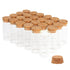 24PCS 30ml Clear Flat Glass Test Tubes with Cork Stoppers for Bath Salt, Candy Storage, Scientific Experiments, and