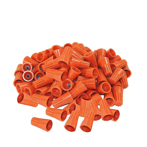Eagles 100Pcs Twist on Wire Connectors, Orange #18 - #16 AWG Wire Cap Bulk with Spring Inserted