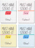 Monolike Must Have Sticky Grid, 4p Set, Self-Adhesive Memo Pad, 80 Sheets for Daily Diary