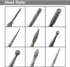 Yakamoz 30Pcs Titanium-Coated Diamond Burrs Set, 2.35mm Shank Rotary File Burs for Grinding Polishing Jewelry Glass