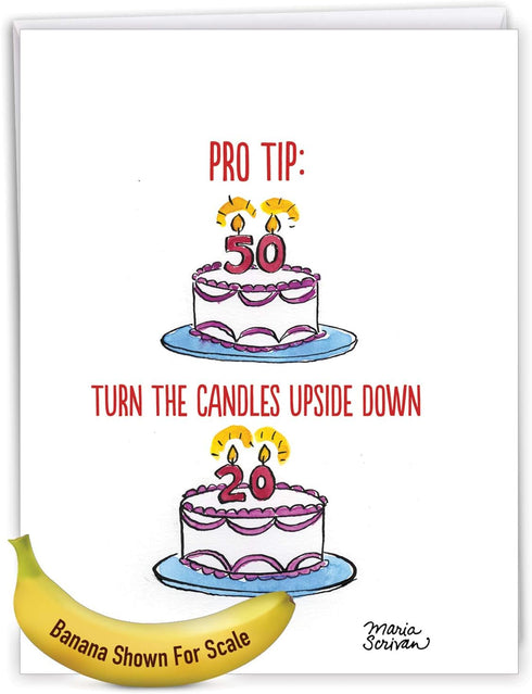 NobleWorks Jumbo Funny 50th Milestone Birthday Greeting Card 8.5 x 11 Inch with Envelope (1 Pack) Large Bday Pro Tip