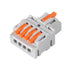 AITRIP 10Pcs Lever Wire Connectors, Mini Quick Terminal Block Compact Splice Electrical Connectors, 1 in 4 Out