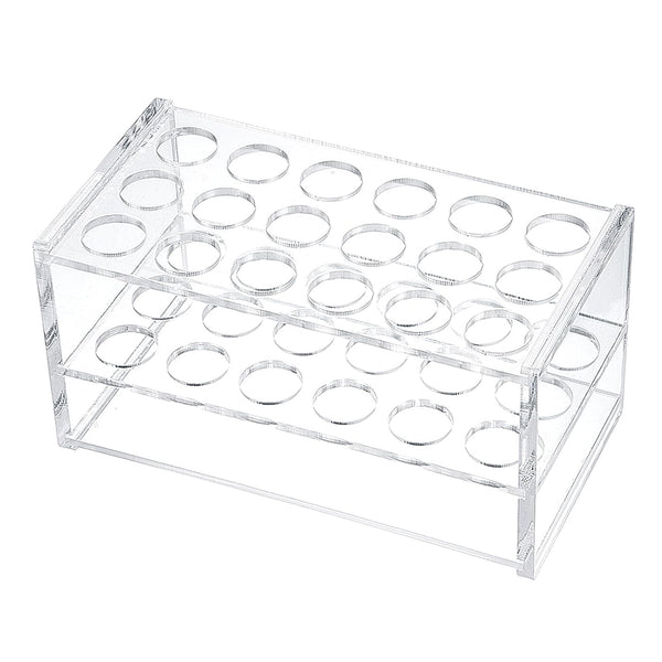 YOKIVE Tube Rack Holder, Acrylic Test Tube Rack for 10ml and 15ml Lab Test Tubes, Clear with 18-Sockets