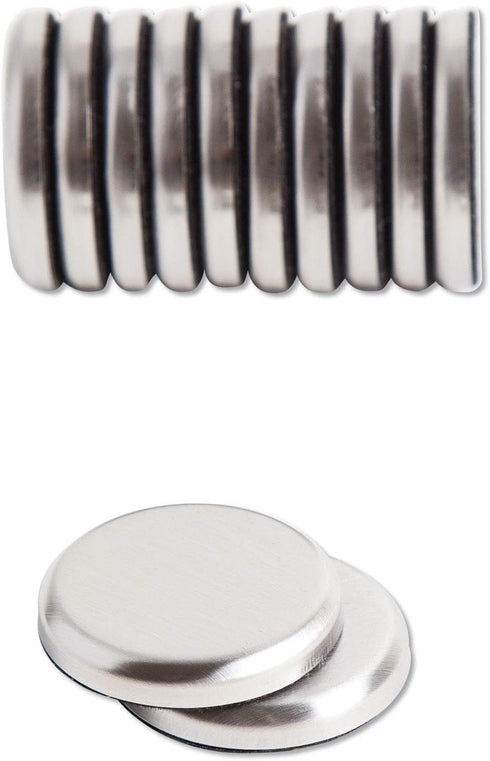 U Brands 1.25” High Energy Brushed Metal Magnets, Silver, 12-Count for Glass Dry Erase Boards (2911U00-12)