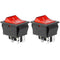 QTEATAK 2Pcs DPST 4 Pins 20A/125V 15A/250V Boat Rocker Toggle Switch with Red LED Light, 2 Position ON/OFF