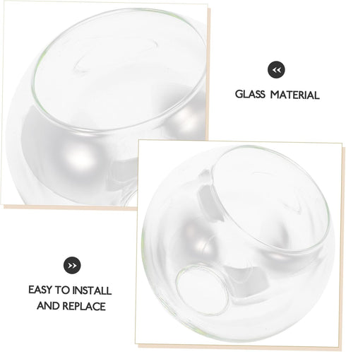 150mm 1-5/8-inch E27 BESTOYARD Glass Globe Lamp Shade Replacement with Clear Round Light Sphere Ball Lamp Shade