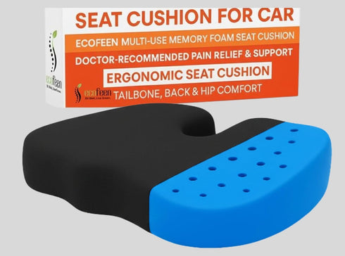 Tailbone, Seat Cushion Cooling Gel Memory Foam Pad, Non-Slip Orthopedic Coccyx Support for Office Chair, Car Seat
