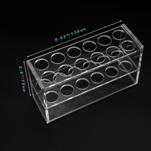 Acrylic Test Tube Holder Rack, 2x6 Wells, 12 Sockets for 10ML Test Tubes, Clear Acrylic Lab Stand