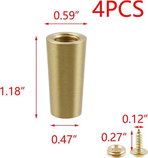 4PCS 1.18-Inch T Tulead Cutting Board Feet Brass Cutting Board Leg Feet Chopping Board Feet Height