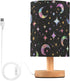 ALAZA Bedside Table Lamp for Bedroom Rainbow Starry Sky Moon Nightstand LED
