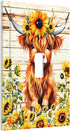 HTSAHKV 3 5 Inch Sunflower Highland Cow Wall Plate Light Switch Cover Single Gang Outlet Faceplate Print Plate Cover X