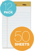 TOPS The Legal Pad Plus Writing Pads, 5" x 8", Jr. Legal Rule, 50 Sheets, 12 Pack