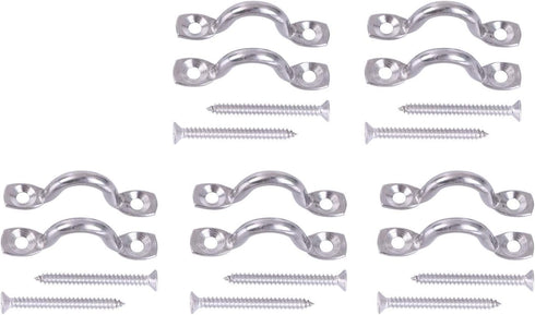 PENTA ANGEL 10PCS M4 1/4" 316 Stainless Steel Pad Eye Deck Loops with 20PCS 3.5mm Wood Screws (M4-10PCS)
