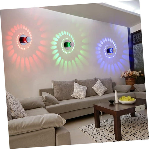 3W NUOBESTY Spiral LED Wall Sconce Light Blue Light Fixture for Bedroom Bar KTV Decorative Ceiling and Wall Lighting