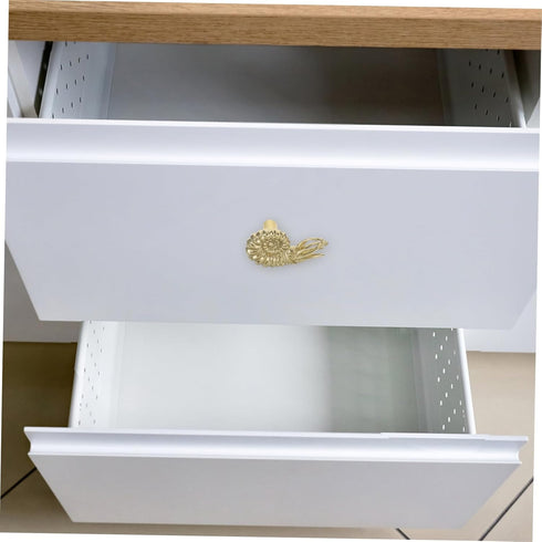MAGICLULU Vintage Brass Nautilus Shape Drawer Pull Solid Brass Cabinet Handle for Cabinets and Bedside Tables Unique