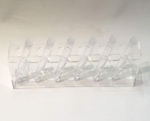 6 Hole Clear Acrylic Plastic Test Tube Bud Vase - Spice Rack for Vials, Bottles, Toothbrush, Razor