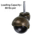 4 Pcs 2" Stem Casters, Antique Ball Caster Wheel with Insert Sockets for Sofa, Old Chair, Cabinet Furniture