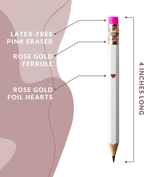 Mini Golf Pencils with Erasers - Pre-Sharpened Small Pens for Wedding Favors & Game Winner Gifts