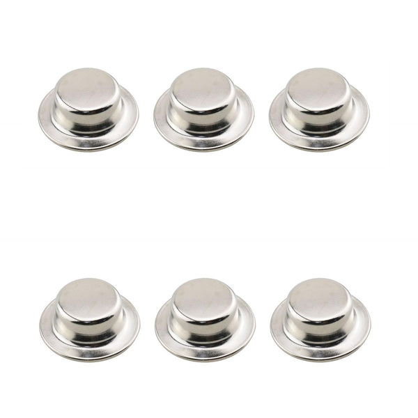 6PCS Axle Push Nut Fastener Axle Cover Nut Silver Spring Steel Push Nut Cover Stud for Lawn Mower and Wheelbarrow